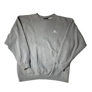 Vintage Adidas Embroidered Men's Sweat Shirt Crew Neck Size Large Gray‎ USA